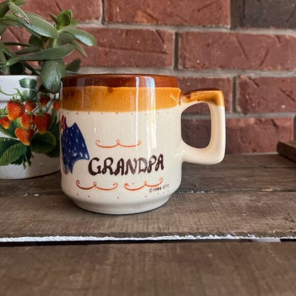 Vintage 1986 OTC Ceramic Grandpa Coffee Mug Cup - Picture 7 of 7